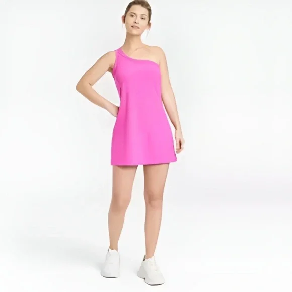 all in motion | Dresses | Xxl Hot Pink All In Motion Womens Athleisure One  Shoulder Active Tank Dress | Poshmark